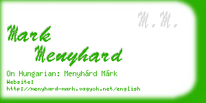 mark menyhard business card